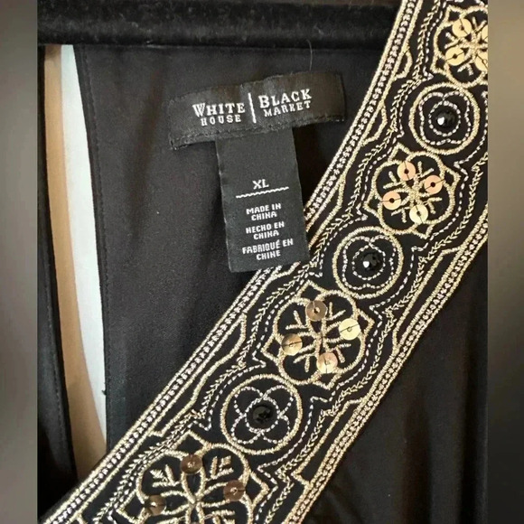 White House Black Market sleeveless midi dress, XL, embellished vneck, Elegant - Picture 7 of 10